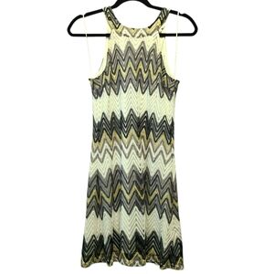 Candie's Zigzag Mini‎ Dress - Black, White, Gold